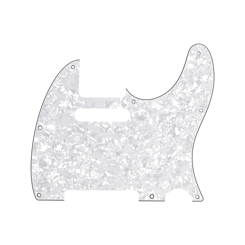 Fender Pickguard, Telecaster, 8-Hole Mount, White Pearl, 4-Ply - 1
