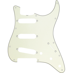 Fender Pickguard, Stratocaster S/S/S, 11-Hole Vintage Mount (with Truss Rod Notch), Mint Green, 3-Ply - 1