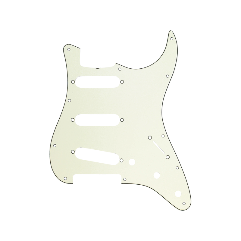 Fender Pickguard, Stratocaster S/S/S, 11-Hole Vintage Mount (with Truss Rod Notch), Mint Green, 3-Ply - 1