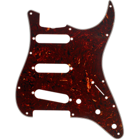 Fender Pickguard, Stratocaster S/S/S,  (with Truss Rod Notch), 11-Hole Vintage Mount, Tortoise Shell, 4-Ply - 1