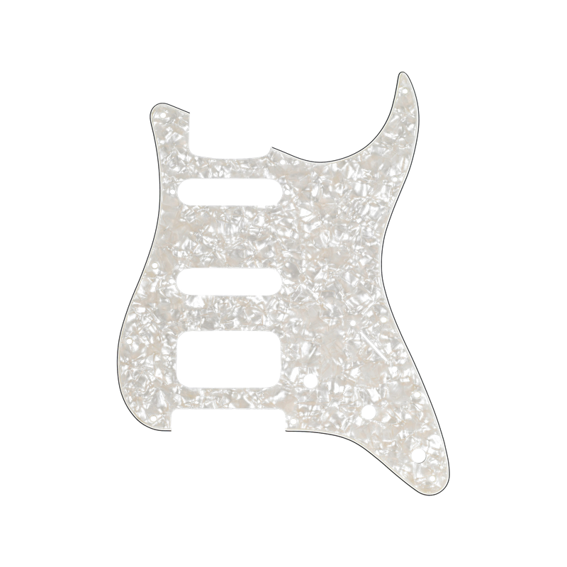 Fender Pickguard, Stratocaster H/S/S, 11-Hole Mount, Aged White Moto, 4-Ply - 1