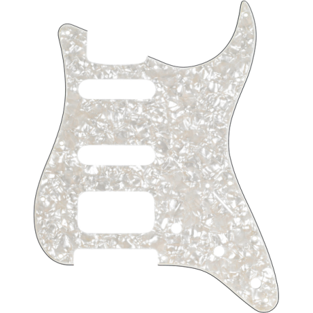 Fender Pickguard, Stratocaster H/S/S, 11-Hole Mount, Aged White Moto, 4-Ply - 1