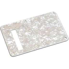 Fender Backplate, Stratocaster, White Moto, 4-Ply - 1