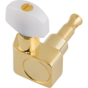 Fender Deluxe Cast/Sealed Guitar Tuning Machines with Pearl Buttons (Set of 6), Gold - 2 Fender Deluxe Cast/Sealed Guitar Tuning Machines with Pearl Buttons (Set of 6), Gold - 2