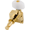 Fender Deluxe Cast/Sealed Guitar Tuning Machines with Pearl Buttons (Set of 6), Gold - 3 Fender Deluxe Cast/Sealed Guitar Tuning Machines with Pearl Buttons (Set of 6), Gold - 3
