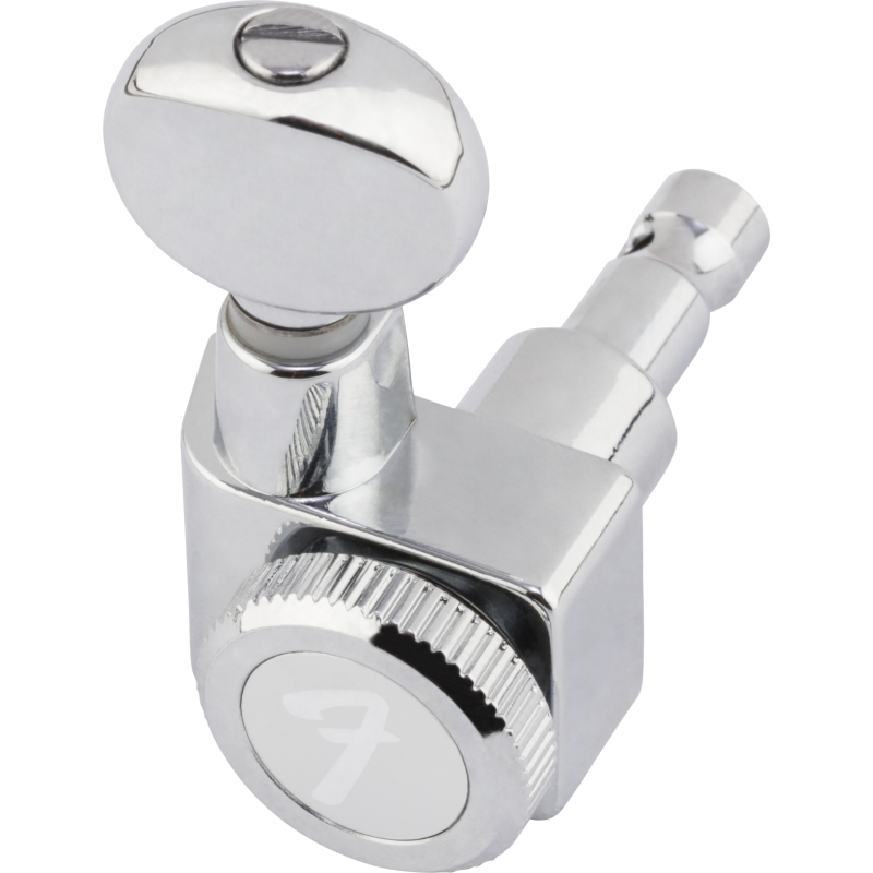 Fender Fender Staggered Locking Tuners with Vintage-Style Buttons, Polished Chrome (6) - 2 Fender Fender Staggered Locking Tuners with Vintage-Style Buttons, Polished Chrome (6) - 2