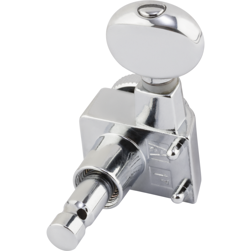 Fender Fender Staggered Locking Tuners with Vintage-Style Buttons, Polished Chrome (6) - 3 Fender Fender Staggered Locking Tuners with Vintage-Style Buttons, Polished Chrome (6) - 3
