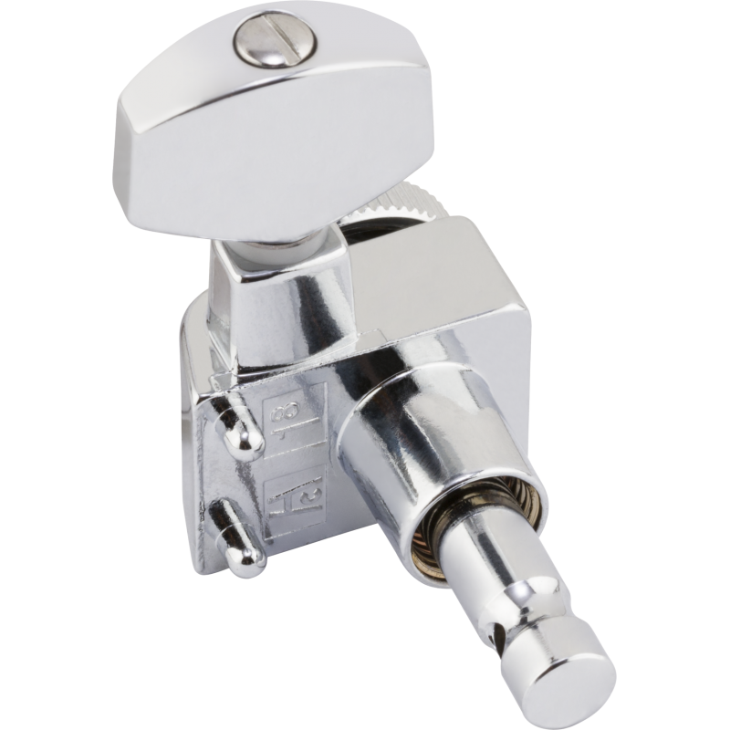 Fender Locking Strat/Tele Staggered Tuning Machines, Left-Handed Polished Chrome (6) - 3 Fender Locking Strat/Tele Staggered Tuning Machines, Left-Handed Polished Chrome (6) - 3