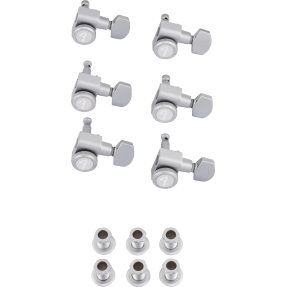 Fender Locking Stratocaster/Telecaster Staggered Tuning Machines, Brushed Chrome (6) - 1