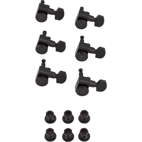 Fender Locking Stratocaster/Telecaster Staggered Tuning Machines (Black) (6) - 1