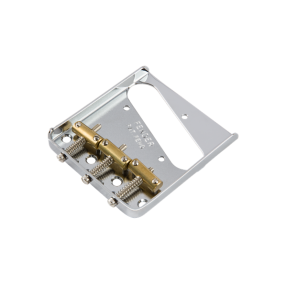 Fender 3-Saddle American Vintage Telecaster Bridge Assembly with Brass Saddles (Chrome) - 1