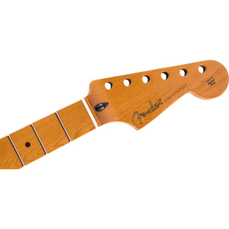 Fender Roasted Maple Stratocaster Neck, 22 Jumbo Frets, 12", Maple, Flat Oval Shape - 3