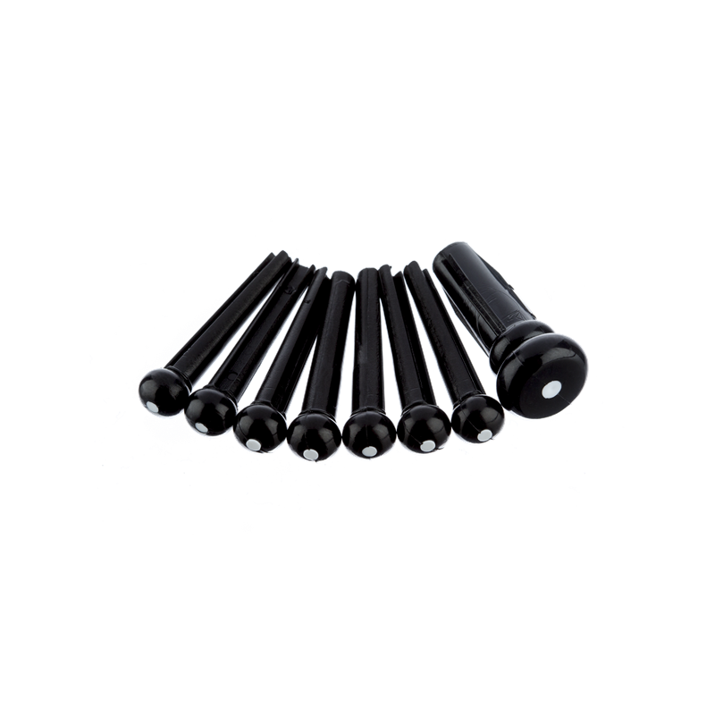 Fender Bridge Pin Set, Black with White Dot (7) - 1