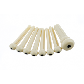 Fender Bridge Pin Set, Ivory with Black Dot (7) - 1