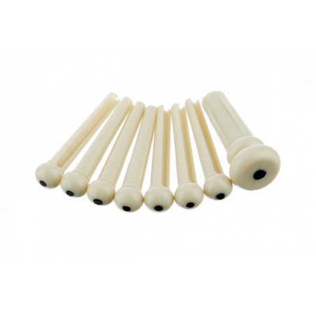 Fender Bridge Pin Set, Ivory with Black Dot (7) - 1