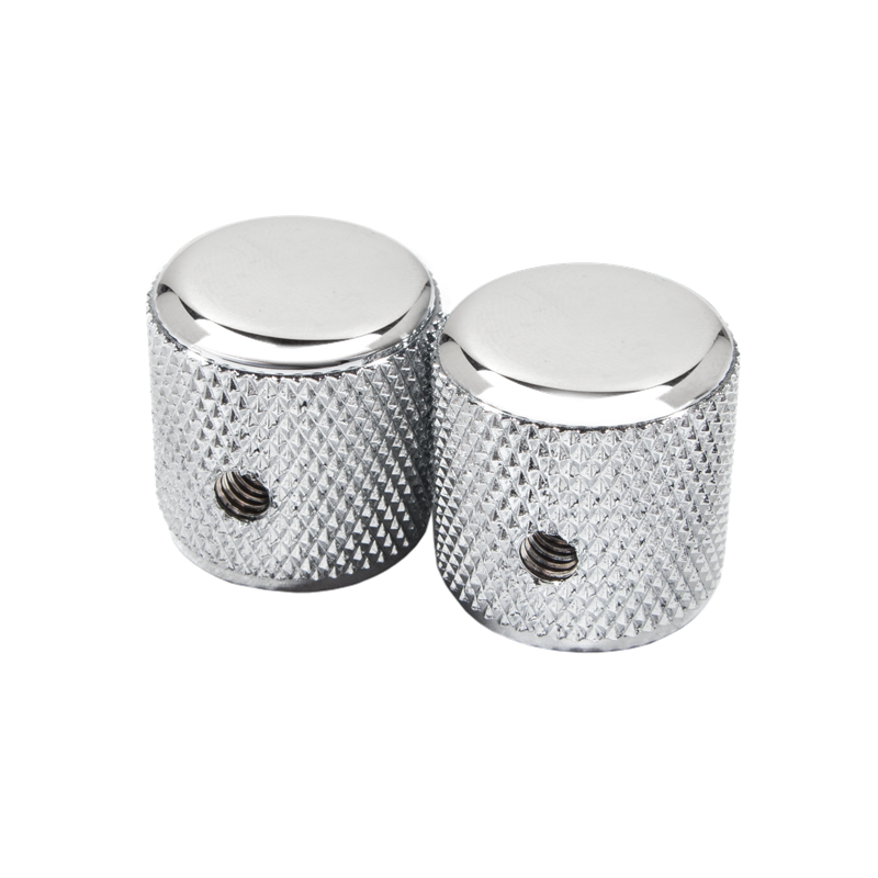 Fender Pure Vintage '60s Telecaster Knurled Knobs, (2), Chrome/Aluminum - 1 Fender Pure Vintage '60s Telecaster Knurled Knobs, (2), Chrome/Aluminum - 1
