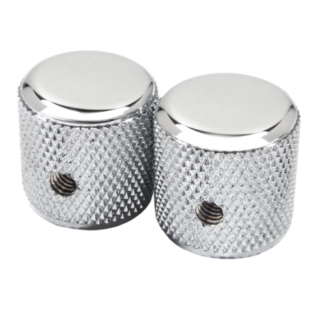Fender Pure Vintage '60s Telecaster Knurled Knobs, (2), Chrome/Aluminum - 1