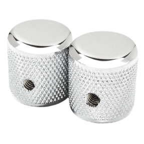 Fender Pure Vintage '58 Telecaster Knurled Knobs, (2), Chrome/Aluminum - 1