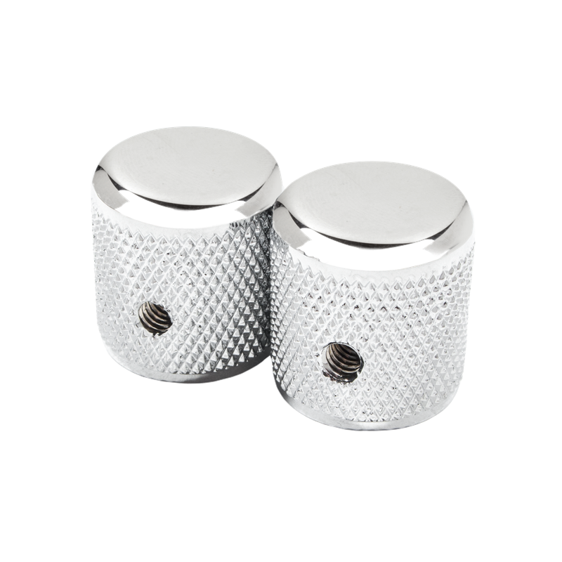 Fender Pure Vintage '58 Telecaster Knurled Knobs, (2), Chrome/Aluminum - 1