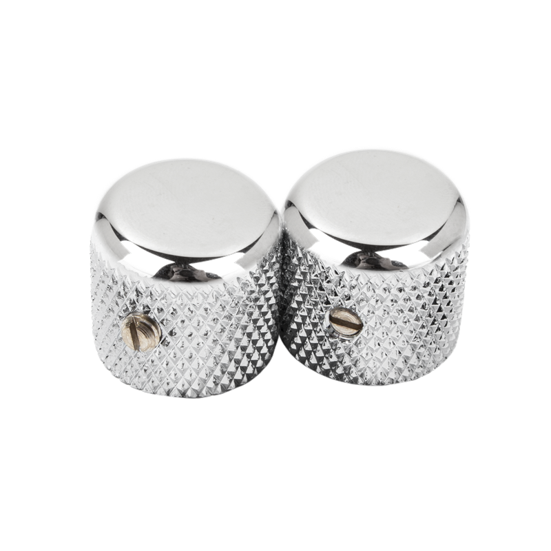 Fender Pure Vintage '52 Telecaster Knurled Knobs, (2), Chrome - 1 Fender Pure Vintage '52 Telecaster Knurled Knobs, (2), Chrome - 1