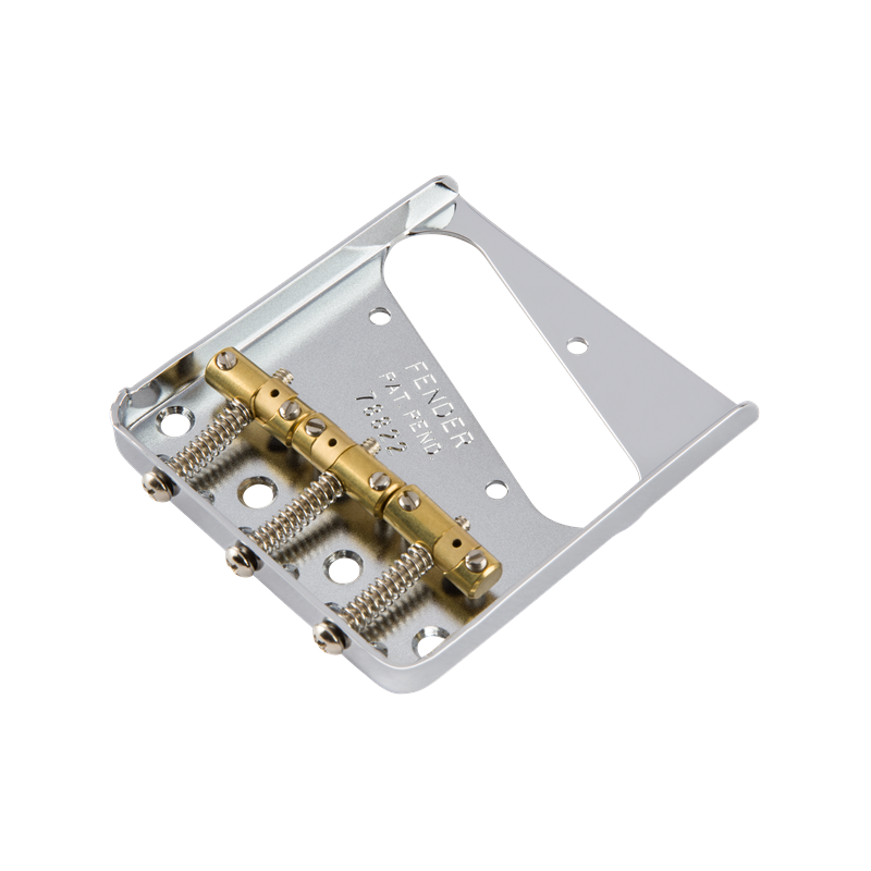 Fender 3-Saddle American Vintage "Hot Rod" Telecaster Bridge Assembly with Compensated Brass Saddles, Nickel - 1 Fender 3-Saddle American Vintage "Hot Rod" Telecaster Bridge Assembly with Compensated Brass Saddles, Nickel - 1