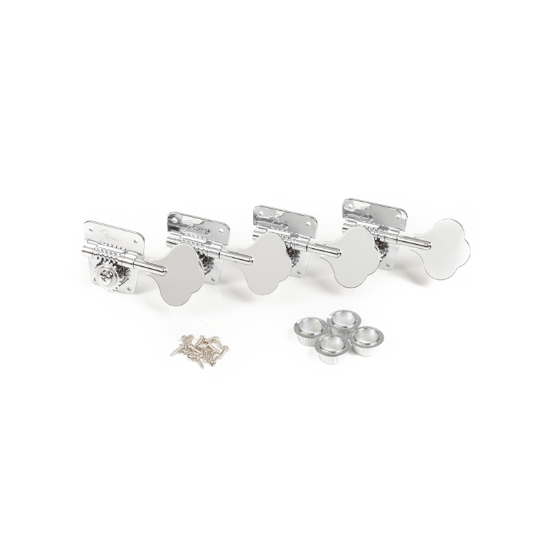 Fender Pure Vintage '70s Bass Tuning Machines, Nickel/Chrome, (4) - 1 Fender Pure Vintage '70s Bass Tuning Machines, Nickel/Chrome, (4) - 1