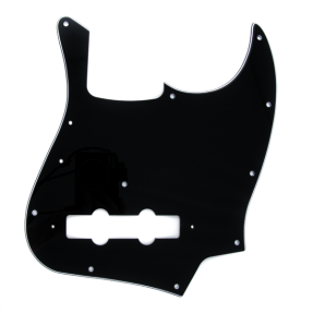 Fender Pure Vintage Pickguard, Jazz Bass '70s, 10-Hole Mount, Black, 3-Ply - 1