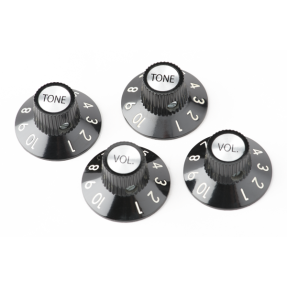 Fender 72 Telecaster Custom Knobs (4), Black - 1