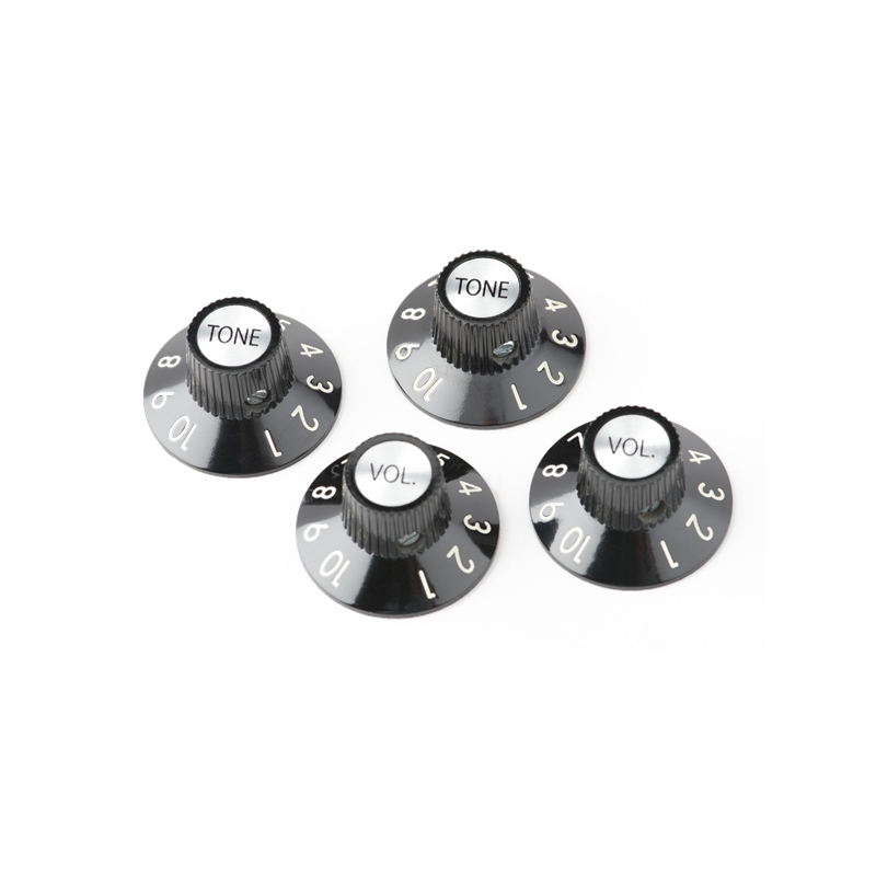 Fender 72 Telecaster Custom Knobs (4), Black - 1 Fender 72 Telecaster Custom Knobs (4), Black - 1