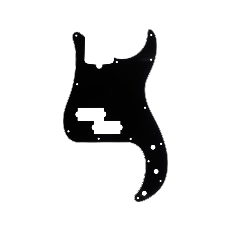 Fender Pickguard, Precision Bass 13-Hole Mount (with Truss Rod Notch), Black, 3-Ply - 1