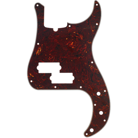 Fender Pickguard, Precision Bass, 13-Hole Mount (with Truss Rod Notch), Tortoise Shell, 4-Ply - 1