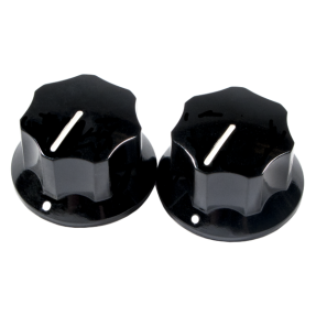 Fender Pure Vintage 1965 Jaguar Skirted Knobs, (2), Black - 1