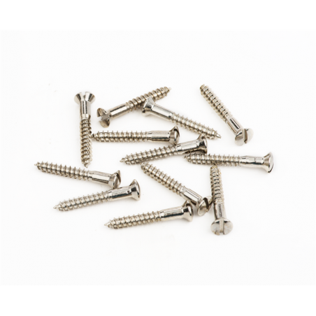 Fender Pure Vintage Slotted Telecaster Bridge/Strap Button Mounting Screws, Nickel (12) - 1