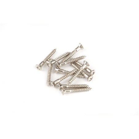 Fender Pure Vintage Strap Button Mounting Screws, Nickel (12) - 1