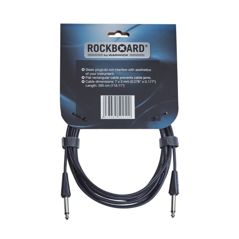 RockBoard Flat Instrument Cable, straight/straight, 300 cm / 118 7/64 - 3 RockBoard Flat Instrument Cable, straight/straight, 300 cm / 118 7/64 - 3