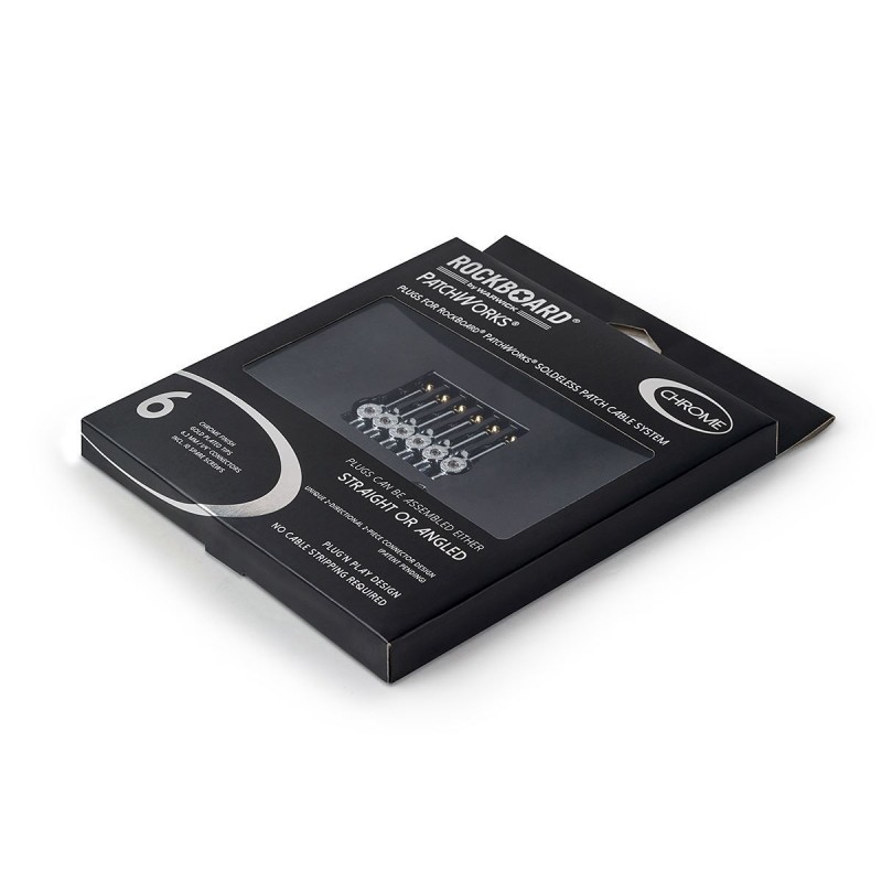 RockBoard PatchWorks Solderless Plugs, 6 pcs. - Chrome - 4 RockBoard PatchWorks Solderless Plugs, 6 pcs. - Chrome - 4