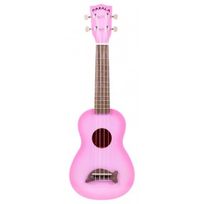 Makala Dolphin MK-SD-PKBURST - Pink Burst Soprano Dolphin Ukulele, with Tote Bag - 1
