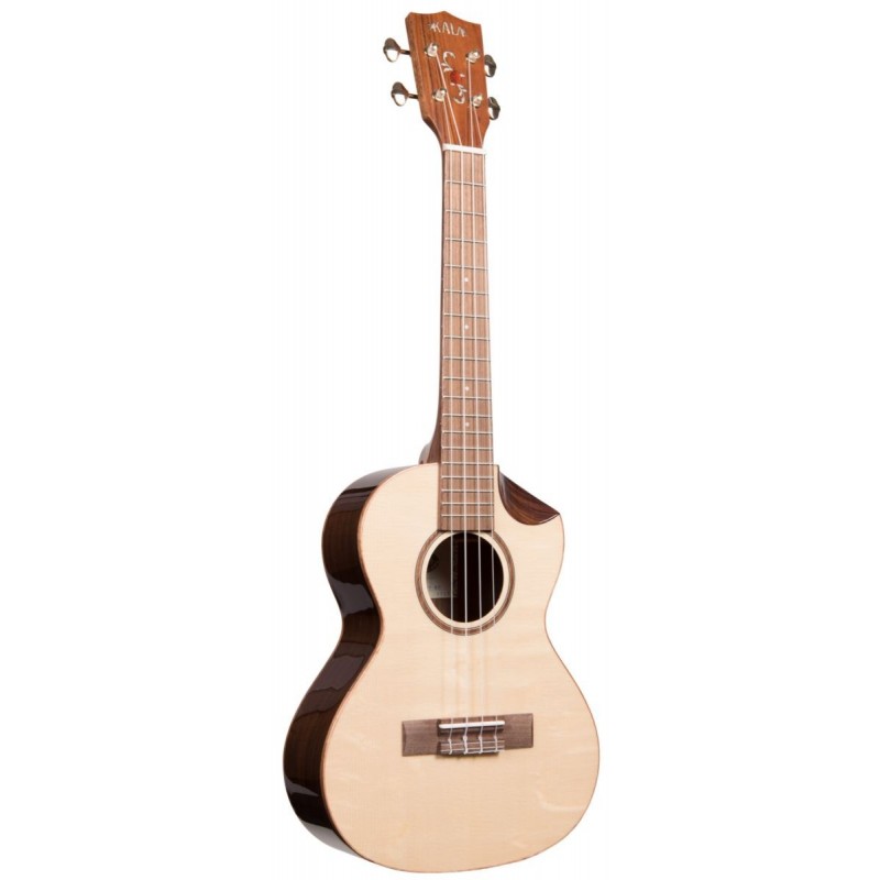 KALA KA-SPT-SC - Solid Spruce Scallop Tenor Ukulele, with Scallop Cutaway with Case (UC-T) - 3