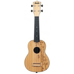 KALA Ukadelic UK-BAMBOO - Bamboo Top Soprano Ukulele, with Tote Bag - 1