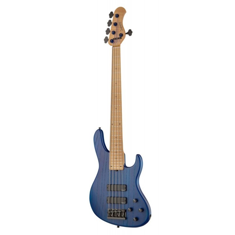 Sadowsky MasterBuilt 24-Fret Modern Bass, Swamp Ash Body, 5-String - Ocean Blue Transparent Satin, Black Hardware - 2