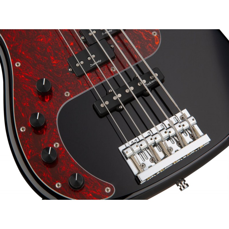 Sadowsky MetroLine 21-Fret Hybrid P/J Bass, Red Alder Body, 5-String, Lefthand - Solid Black High Polish - 5 Sadowsky MetroLine 21-Fret Hybrid P/J Bass, Red Alder Body, 5-String, Lefthand - Solid Black High Polish - 5