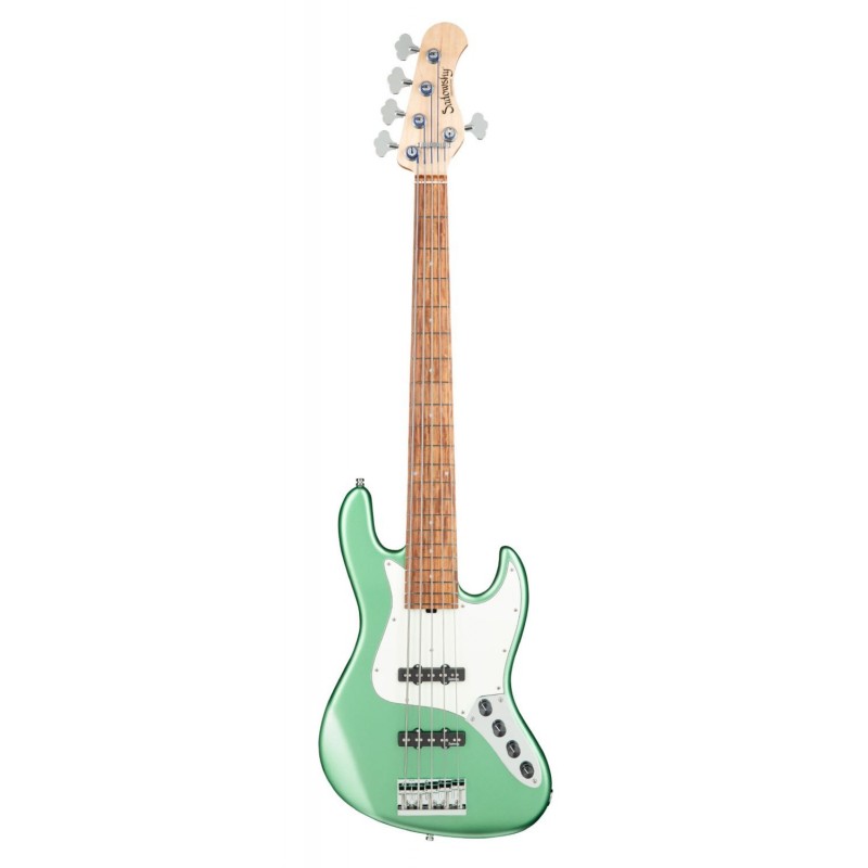 Sadowsky MetroLine 21-Fret Vintage J/J Bass, Red Alder Body, 5-String - Solid Sage Green Metallic Satin - 1 Sadowsky MetroLine 21-Fret Vintage J/J Bass, Red Alder Body, 5-String - Solid Sage Green Metallic Satin - 1
