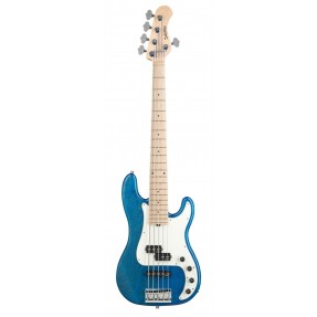 Sadowsky MetroLine 21-Fret Hybrid P/J Bass, Swamp Ash Body, 5-String - Blue Transparent Satin - 1