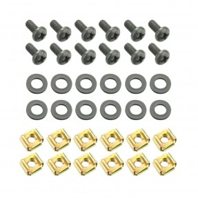 Adam Hall 19" Parts 5924 M12 AH - Komplet 12 śrub M6 x 12 mm z nakrętką klatkową i podkładką w woreczku - 1