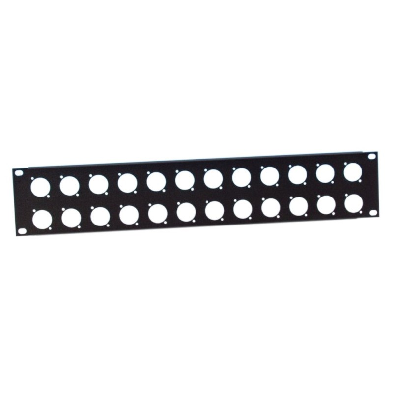 Adam Hall 19" Parts 872214 - Panel z otworami do szafy rack w kształcie litery U, 19", 2U, dla 24 gniazd - 1