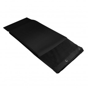 Adam Hall Accessories 0151 X 66 - Molton dekoracyjny B1 z oksydowanymi oczkami, obrębiony, 6 x 6 m, czarny - 1