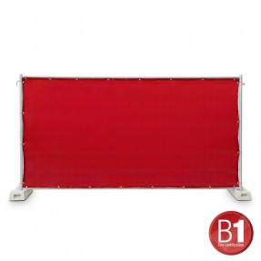 Adam Hall Accessories 0159 X BAU 7 - Osłona ogrodzeniowa, gaza typu 800, 1,76 x 3,41 m, z oczkami, czerwona - 1
