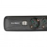 Adam Hall Accessories 8747 S 3 USB - 3-gniazdkowa listwa zasilająca z włącznikiem i 2 gniazdami do ładowania USB - 3
