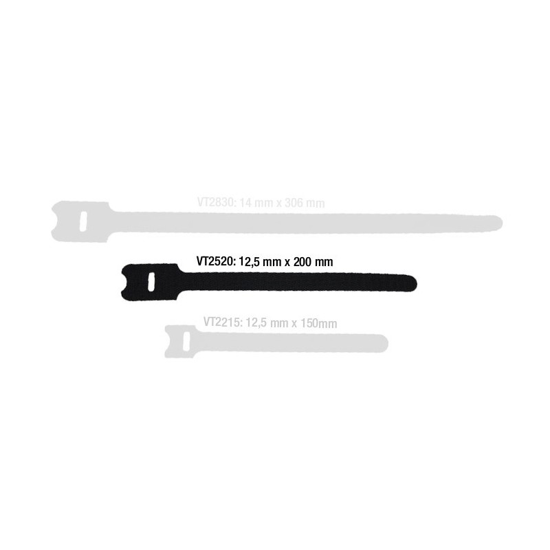 Adam Hall Accessories VT 2520 - Opaska kablowa na rzepy, 200 x 25 mm, czarna - 1