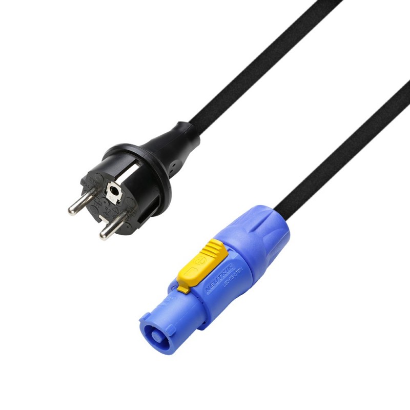 Adam Hall Cables 8101 PCON 0150 - Cavo di alimentazione originale Neutrik © powerCON Power In to Schuko 1,5 m - 1
